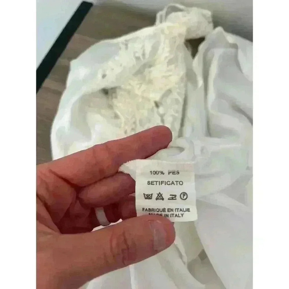 Vtg 80s 90s Diliar Made In Italy White Satin Nightgown Robe Set Lace Long Size M - Picture 14 of 16